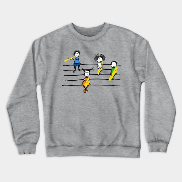 Sax Quartet Crewneck Sweatshirt by Guastevi